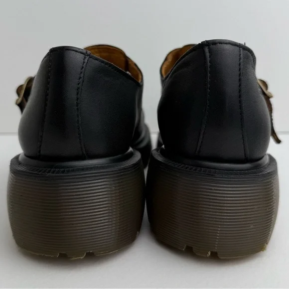 Vintage Dr. Martens England 8065 Black Platform Double Strap Mary Janes UK 6 - Picture 11 of 16